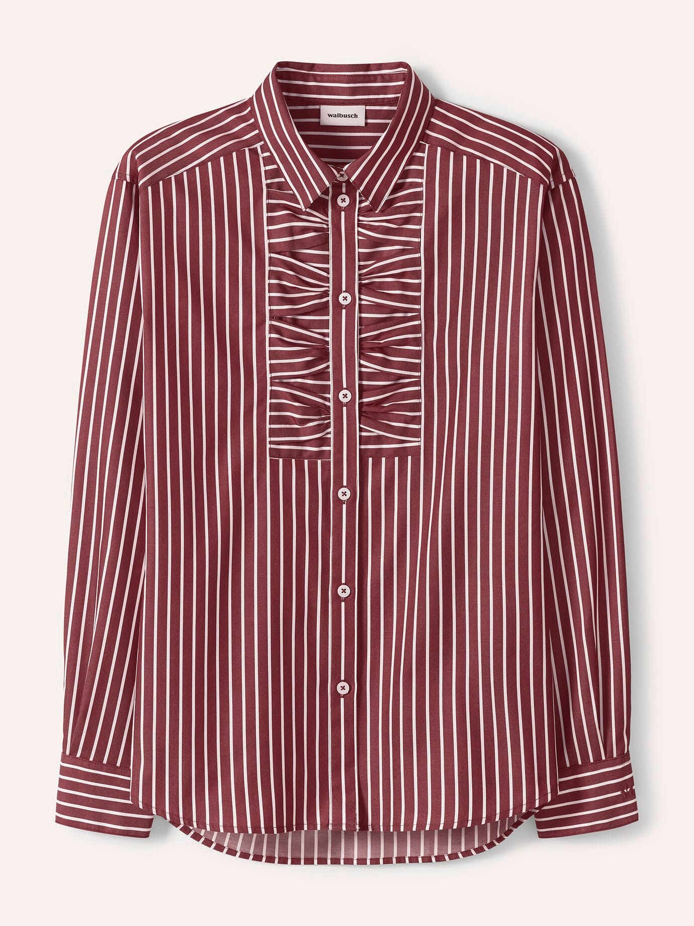 Walbusch Pleated Insert Shirt Blouse Red 38 3