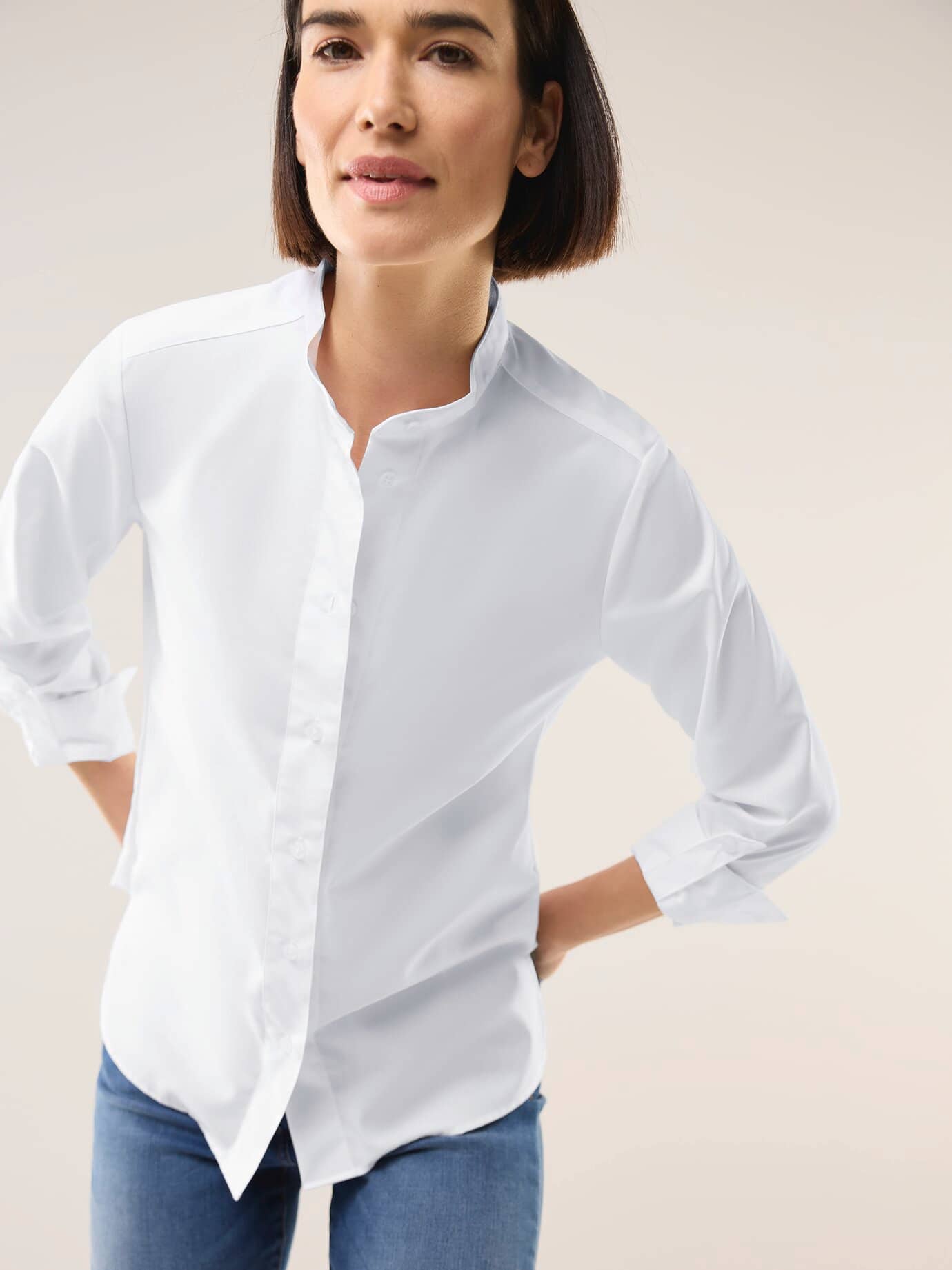 Thumbnail - Extraglatt Stehkragen Bluse