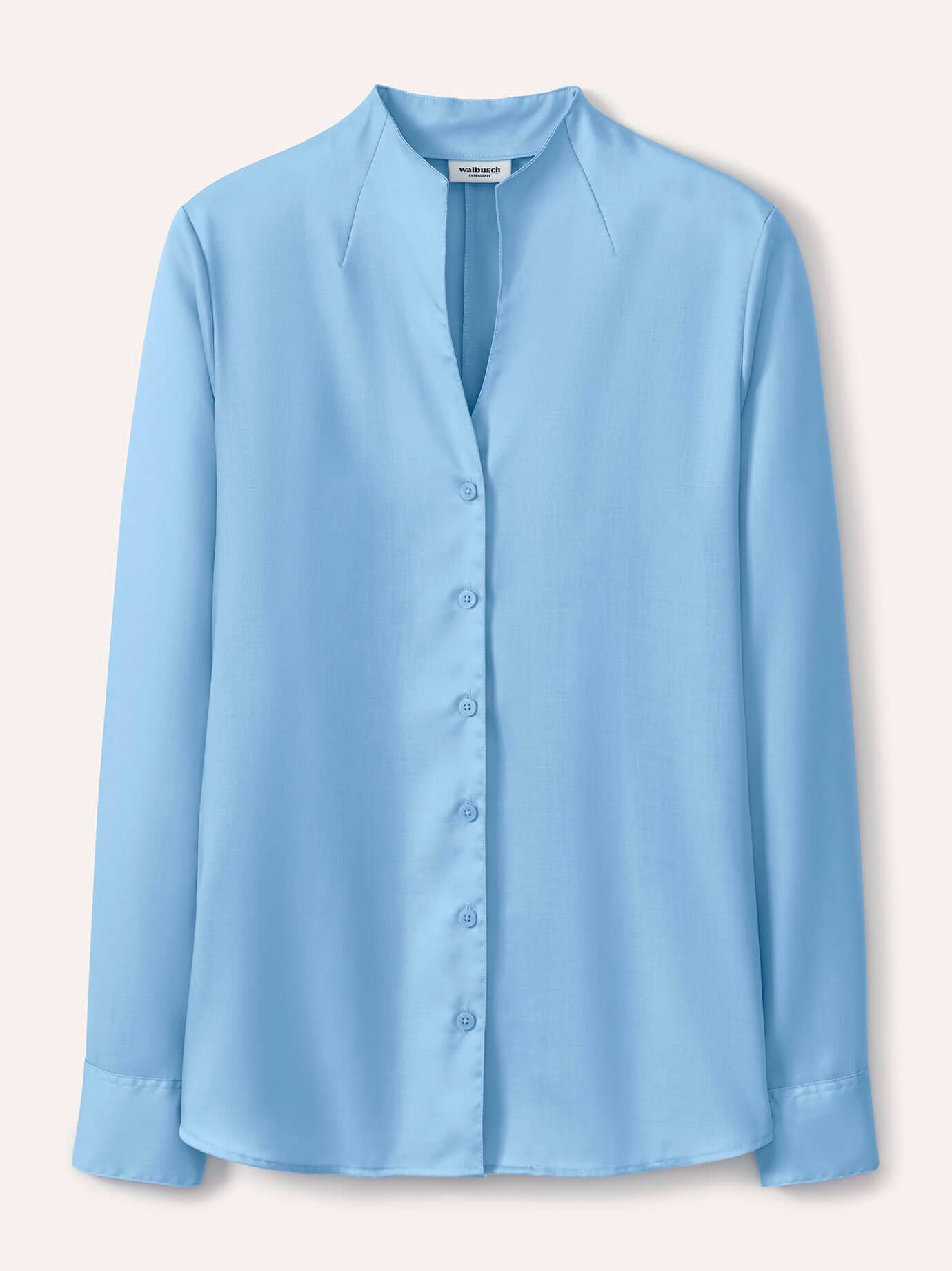 Walbusch Extraglatt Blouse Cup Collar Blue 44 7