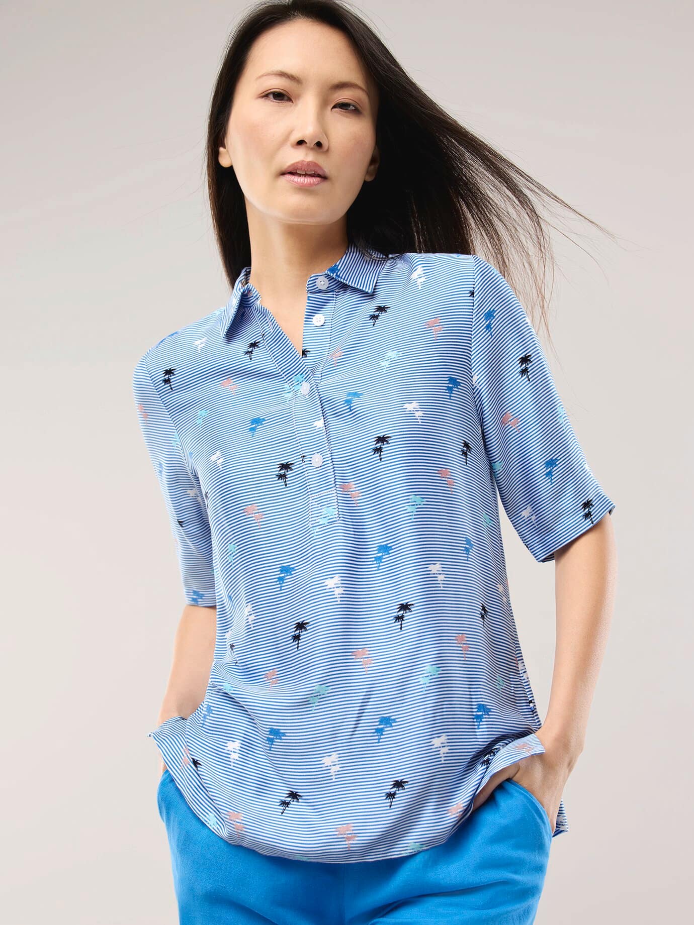 Thumbnail - Polo Bluse aus Viskose