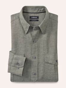 Leinen-Mix Multi-Taschen Hemd Schilf