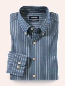 Hemd aus Royal-Oxford Streifen Rauchblau