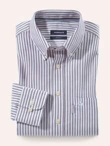 Premium Oxford-Hemd Streifen Bordeaux