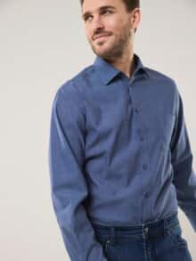 Extraglatt-Hemd Tropical Rauchblau