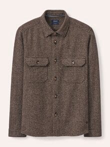 Hemd-Jacke Woll-Mix Braun/Beige