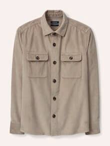 Overshirt aus Breitcord Wollweiß