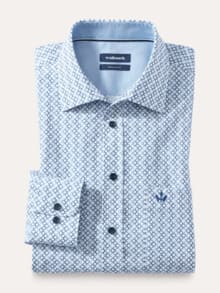 Extraglatt-Hemd Druck Blau
