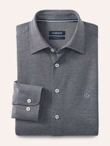 Comfort-Pique Hemd Weiß