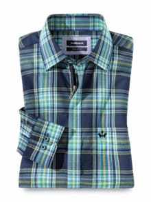 Tropical-Hemd Zip&Go Karo Marine