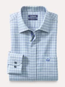 Soft-Flanell-Hemd Zip & Go Karo Blau