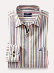 Soft-Flanell-Hemd Zip & Go Streifen Multi