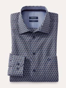 Extraglatt-Hemd Herbstlaub Druck Marine