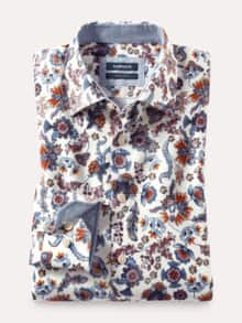 Softflanell-Hemd Druck Wollweiß