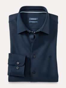 Comfort-Pique Hemd Marine