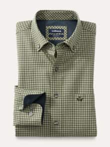 Cashmere-Mix-Hemd Vichy Schilf