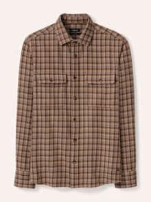 Flanell-Overshirt Minikaro Camel