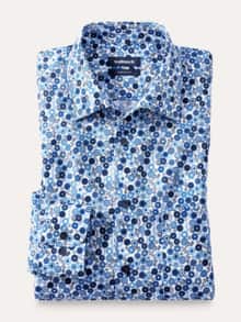 Extraglatt-Hemd Walbusch-Kragen Druck Floral