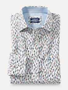 Extraglatt-Hemd Soft-Twill Druck Marine