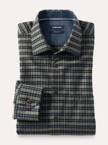 Sturmtief Flanell-Hemd Karo Oliv