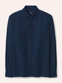 Hemdjacke aus Baumwoll-Mischung Marine