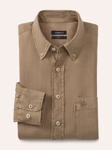 Pures Leinen Hemd Überfärber Latte