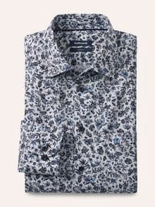 Extraglatt Hemd Druck Blau