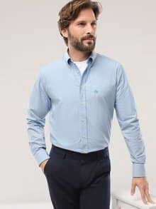 Soft-Cotton Hemd Minivichy Bleu