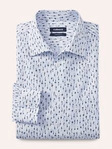 Extraglatt-Hemd Walbusch-Kragen Blumen Druck