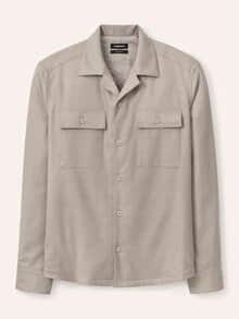 Gefüttertes Overshirt aus Flanell Karo Beige