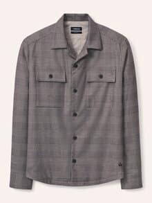 Gefüttertes Overshirt aus Flanell Karo Anthrazit