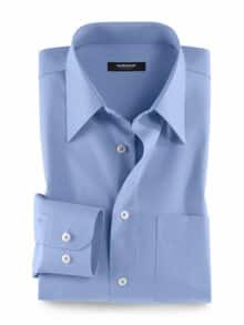 Extraglatt-Hemd Kent-Kragen Azur