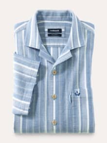 Baumwoll-Hemd Summer Breeze Streifen Bleu