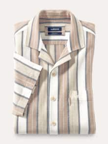 Baumwoll-Hemd Summer Breeze Streifen Natur