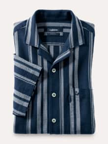 Baumwoll-Hemd Summer Breeze Streifen Marine
