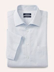 Extraglatt-Hemd Walbusch-Kragen Druck weiss