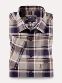 Tropical-Hemd Easycare Karo Natur