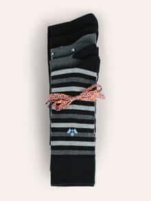 Baumwoll-Socke Dessin Schwarz