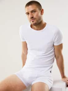 Modal Rundhals-Shirt 2er Set Weiß