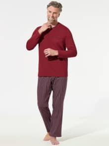 V-Pyjama Softcotton Rot/Blau