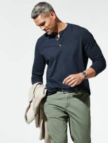 Henley-Shirt Marine