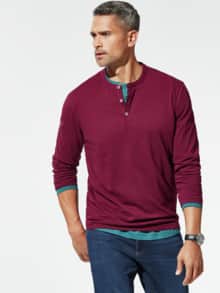 Henley-Shirt Burgund