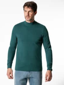 Langarm-Shirt Stehkragen Clubgrün