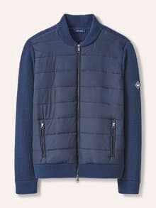 Hybrid Strickjacke mit Merinowolle Marine