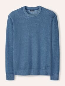 Strukturpullover Bicolor Jeansblau