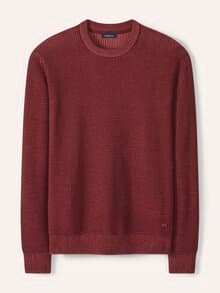 Strukturpullover Bicolor Dunkelrot