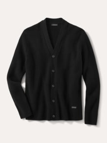 Patentstrick-Cardigan Schwarz