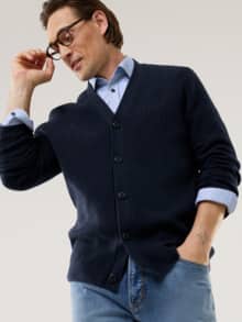 Patentstrick-Cardigan Navy