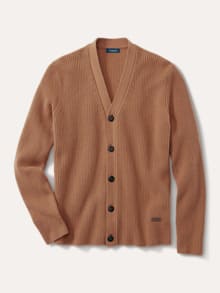 Patentstrick-Cardigan Karamell