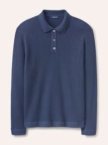 Strickpolo aus Baumwolle Marine
