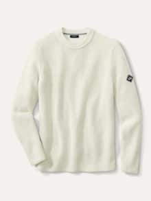 Patentstrick-Pullover Wollweiß